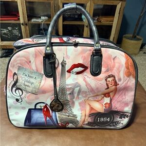 Brangio Italy Co. Arosa USA Luggage Vtg. Soul Vegan Leather Duffle Bag W/ Wheels